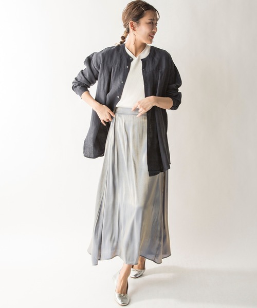 MILLION CARATS（ミリオンカラッツ）の「【STYLE4】オーロラシャンブレースカート（スカート・レディース・カーキ/ブルー・FREE）」の7枚目の写真