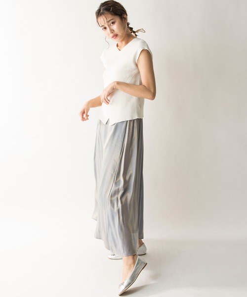 MILLION CARATS（ミリオンカラッツ）の「【STYLE4】オーロラシャンブレースカート（スカート・レディース・カーキ/ブルー・FREE）」の8枚目の写真