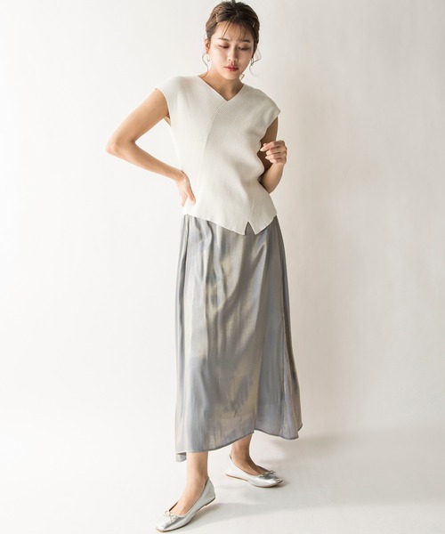 MILLION CARATS（ミリオンカラッツ）の「【STYLE4】オーロラシャンブレースカート（スカート・レディース・カーキ/ブルー・FREE）」の9枚目の写真