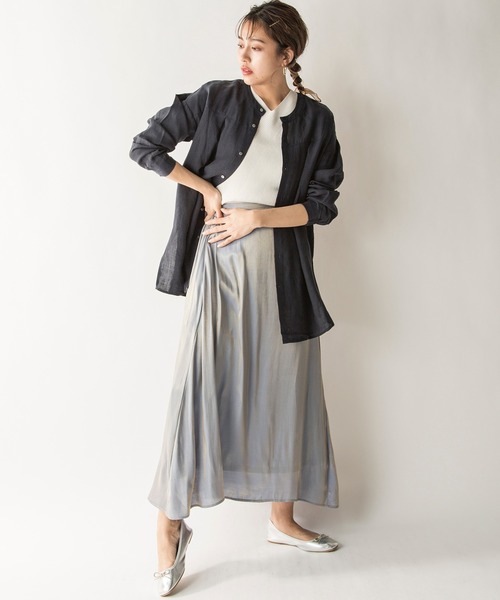 MILLION CARATS（ミリオンカラッツ）の「【STYLE4】オーロラシャンブレースカート（スカート・レディース・カーキ/ブルー・FREE）」の10枚目の写真