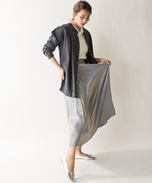 MILLION CARATS（ミリオンカラッツ）の「【STYLE4】オーロラシャンブレースカート（スカート・レディース・カーキ/ブルー・FREE）」の11枚目の写真