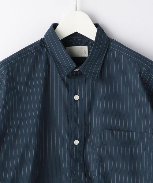 green label relaxing（グリーンレーベルリラクシング）の「＜ 機能 / 伸縮性 ＞ Livelihood Mover(s) ピンストライプ 半袖 シャツ ♯（シャツ/ブラウス・メンズ・ネイビー/オリーブ・X-SMALL/XX-LARGE/X-LARGE/MEDIUM/SMALL/LARGE）」の13枚目の写真