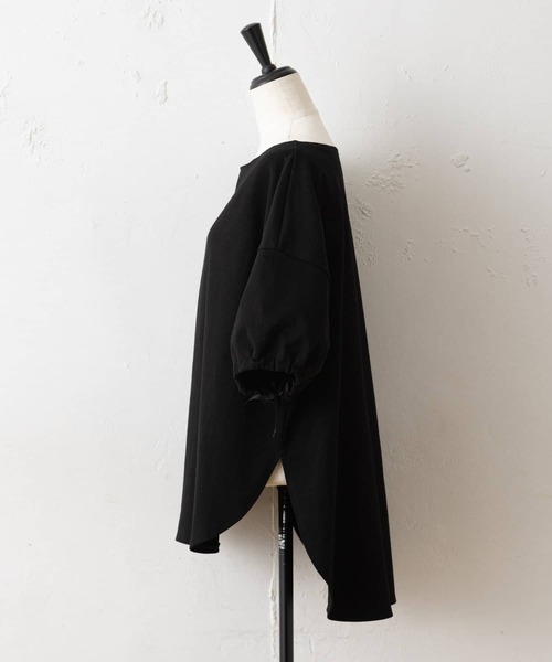 BEARDSLEY(ビアズリー)の「袖口絞りTシャツ(Tシャツ/カットソー・レディース・ブラック/ライトグレー・FREE)」の6枚目の写真