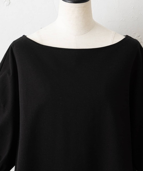 BEARDSLEY(ビアズリー)の「袖口絞りTシャツ(Tシャツ/カットソー・レディース・ブラック/ライトグレー・FREE)」の4枚目の写真