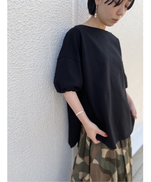 BEARDSLEY(ビアズリー)の「袖口絞りTシャツ(Tシャツ/カットソー・レディース・ブラック/ライトグレー・FREE)」の10枚目の写真