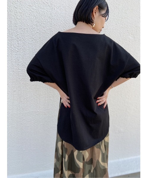 BEARDSLEY(ビアズリー)の「袖口絞りTシャツ(Tシャツ/カットソー・レディース・ブラック/ライトグレー・FREE)」の11枚目の写真