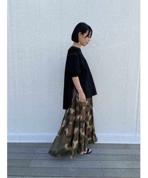 BEARDSLEY(ビアズリー)の「袖口絞りTシャツ(Tシャツ/カットソー・レディース・ブラック/ライトグレー・FREE)」の12枚目の写真