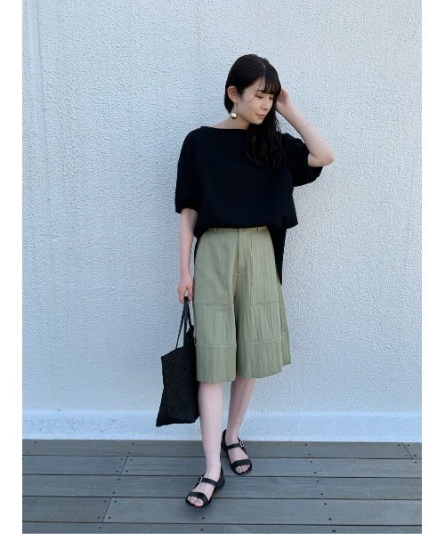 BEARDSLEY(ビアズリー)の「袖口絞りTシャツ(Tシャツ/カットソー・レディース・ブラック/ライトグレー・FREE)」の7枚目の写真