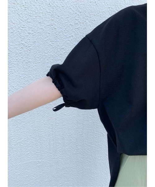 BEARDSLEY(ビアズリー)の「袖口絞りTシャツ(Tシャツ/カットソー・レディース・ブラック/ライトグレー・FREE)」の9枚目の写真