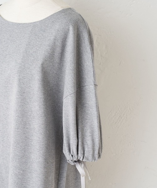 BEARDSLEY(ビアズリー)の「袖口絞りTシャツ(Tシャツ/カットソー・レディース・ブラック/ライトグレー・FREE)」の14枚目の写真