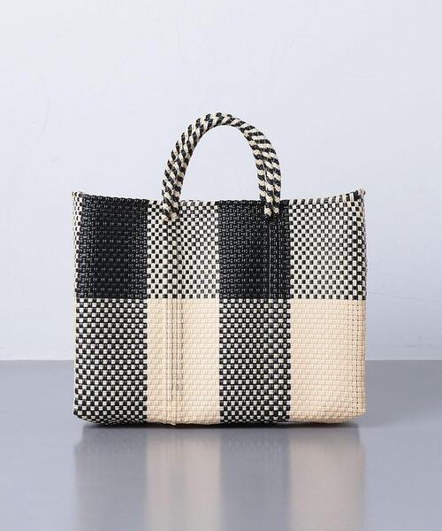 Letra（レトラ）の「【別注】＜Letra for UNITED ARROWS（レトラ フォー ユナイテッドアローズ）＞ブロックチェック トート バッグ（トートバッグ・レディース・ダークグリーン/オフホワイト/ネイビー・FREE）」の2枚目の写真