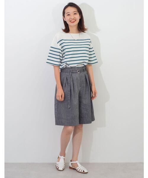 green label relaxing(グリーンレーベルリラクシング)の「SC パネル ボーダー バスク ショート スリーブ Tシャツ(Tシャツ/カットソー・レディース・ロイヤルブルー/ケリー/ピンク・FREE)」の15枚目の写真