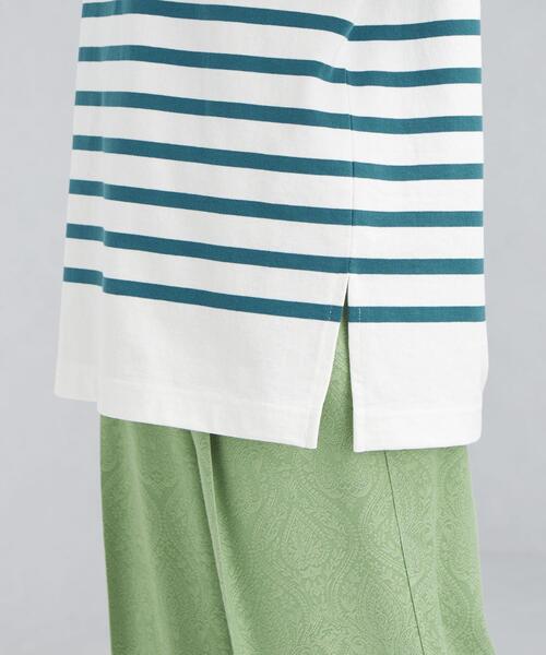 green label relaxing(グリーンレーベルリラクシング)の「SC パネル ボーダー バスク ショート スリーブ Tシャツ(Tシャツ/カットソー・レディース・ロイヤルブルー/ケリー/ピンク・FREE)」の11枚目の写真