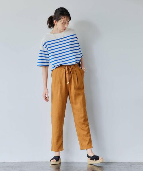 green label relaxing(グリーンレーベルリラクシング)の「SC パネル ボーダー バスク ショート スリーブ Tシャツ(Tシャツ/カットソー・レディース・ロイヤルブルー/ケリー/ピンク・FREE)」の22枚目の写真