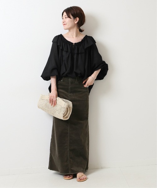 Spick & Span（スピックアンドスパン）の「フリルカラーブラウス◆（シャツ/ブラウス・レディース・ブラック/アイボリー/カーキ・FREE）」の4枚目の写真