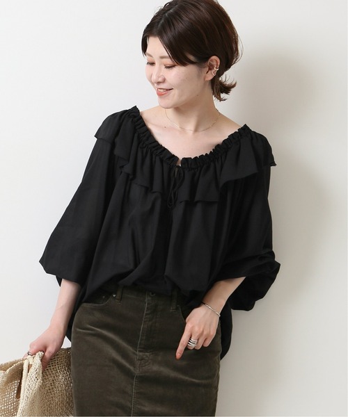Spick & Span（スピックアンドスパン）の「フリルカラーブラウス◆（シャツ/ブラウス・レディース・ブラック/アイボリー/カーキ・FREE）」の5枚目の写真