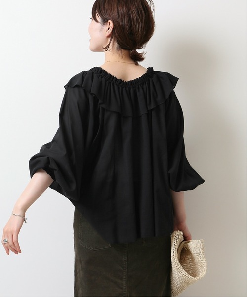 Spick & Span（スピックアンドスパン）の「フリルカラーブラウス◆（シャツ/ブラウス・レディース・ブラック/アイボリー/カーキ・FREE）」の6枚目の写真