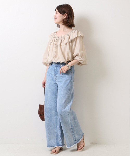 Spick & Span（スピックアンドスパン）の「フリルカラーブラウス◆（シャツ/ブラウス・レディース・ブラック/アイボリー/カーキ・FREE）」の9枚目の写真