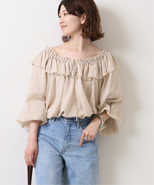 Spick & Span（スピックアンドスパン）の「フリルカラーブラウス◆（シャツ/ブラウス・レディース・ブラック/アイボリー/カーキ・FREE）」の11枚目の写真