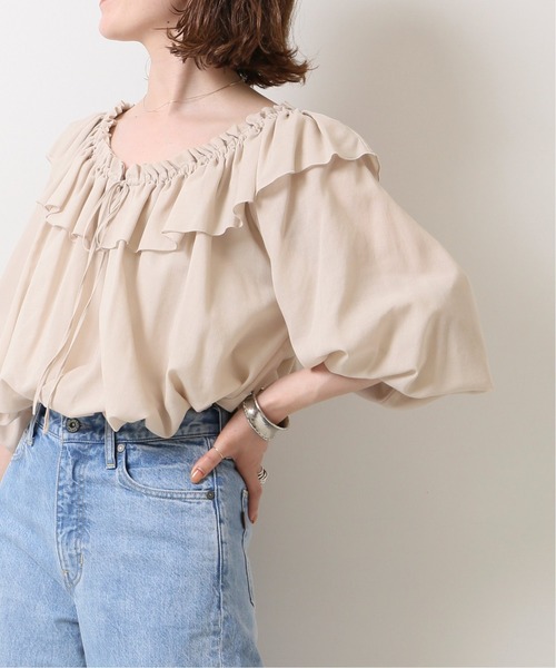 Spick & Span（スピックアンドスパン）の「フリルカラーブラウス◆（シャツ/ブラウス・レディース・ブラック/アイボリー/カーキ・FREE）」の12枚目の写真