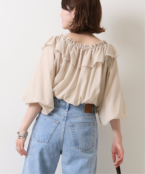 Spick & Span（スピックアンドスパン）の「フリルカラーブラウス◆（シャツ/ブラウス・レディース・ブラック/アイボリー/カーキ・FREE）」の13枚目の写真