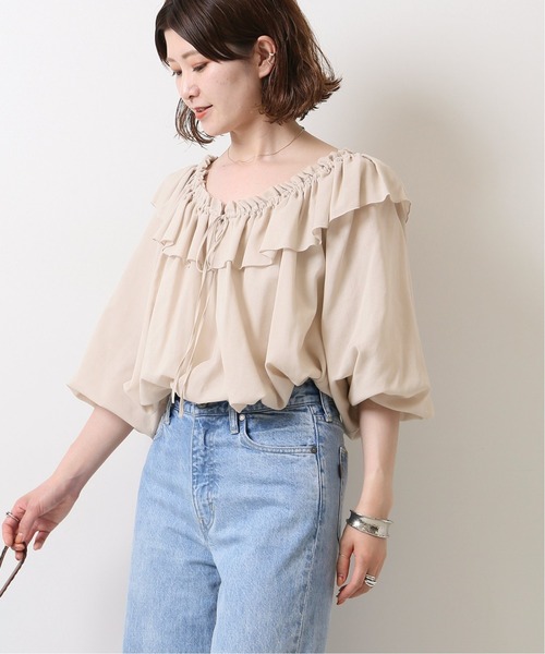 Spick & Span（スピックアンドスパン）の「フリルカラーブラウス◆（シャツ/ブラウス・レディース・ブラック/アイボリー/カーキ・FREE）」の15枚目の写真