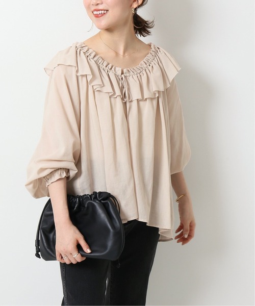 Spick & Span（スピックアンドスパン）の「フリルカラーブラウス◆（シャツ/ブラウス・レディース・ブラック/アイボリー/カーキ・FREE）」の19枚目の写真