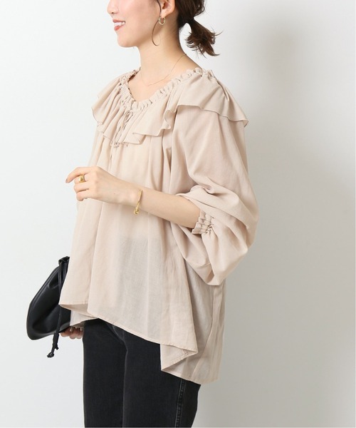 Spick & Span（スピックアンドスパン）の「フリルカラーブラウス◆（シャツ/ブラウス・レディース・ブラック/アイボリー/カーキ・FREE）」の21枚目の写真