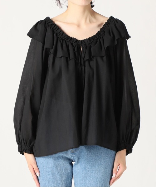 Spick & Span（スピックアンドスパン）の「フリルカラーブラウス◆（シャツ/ブラウス・レディース・ブラック/アイボリー/カーキ・FREE）」の22枚目の写真