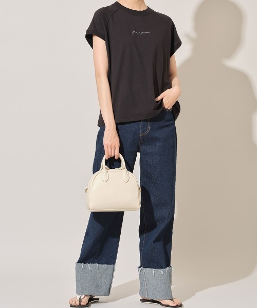 &. NOSTALGIA(アンドドットノスタルジア)の「ロールアップワイドデニムパンツ(デニムパンツ・レディース・インディゴブルー/ブルー/ブラック・S/M)」の10枚目の写真