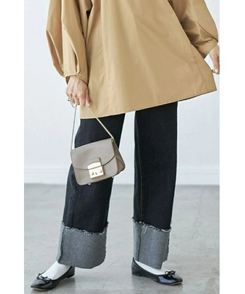 &. NOSTALGIA(アンドドットノスタルジア)の「ロールアップワイドデニムパンツ(デニムパンツ・レディース・インディゴブルー/ブルー/ブラック・S/M)」の20枚目の写真