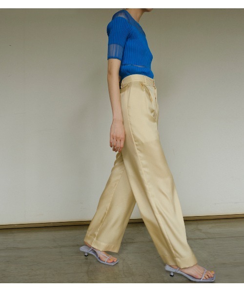 LE CIEL BLEU（ルシェルブルー）の「Shiny Wide-Leg Pants（その他パンツ・レディース・ネイビー/オフホワイト/イエロー・38/36/34）」の11枚目の写真