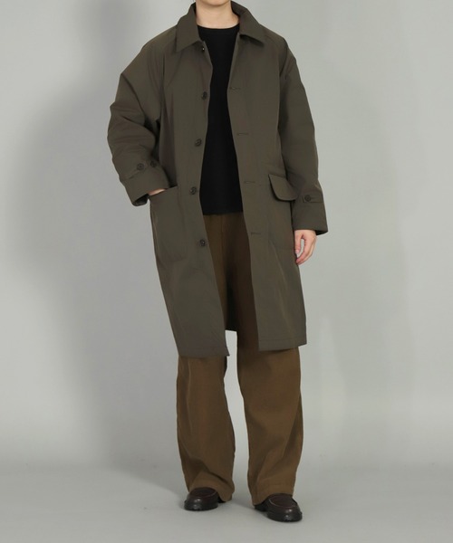 OMNIGOD（オムニゴッド）の「[OMNIGOD womens / オムニゴッド] SOLOTEXメモリータスラン フレンチワークコート（ステンカラーコート・レディース・ネイビー/オリーブ・0）」の4枚目の写真