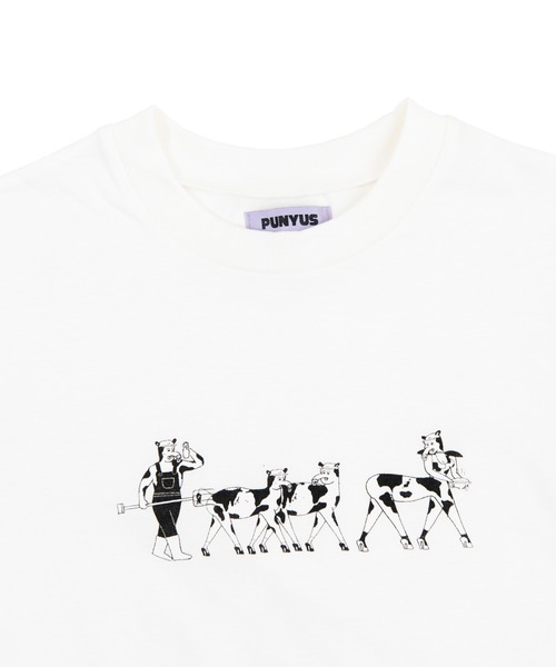 PUNYUS(プニュズ)の「Cattle Tシャツ(Tシャツ/カットソー・レディース・ブラック/ホワイト/グリーン/イエロー・3/4/1/2)」の12枚目の写真