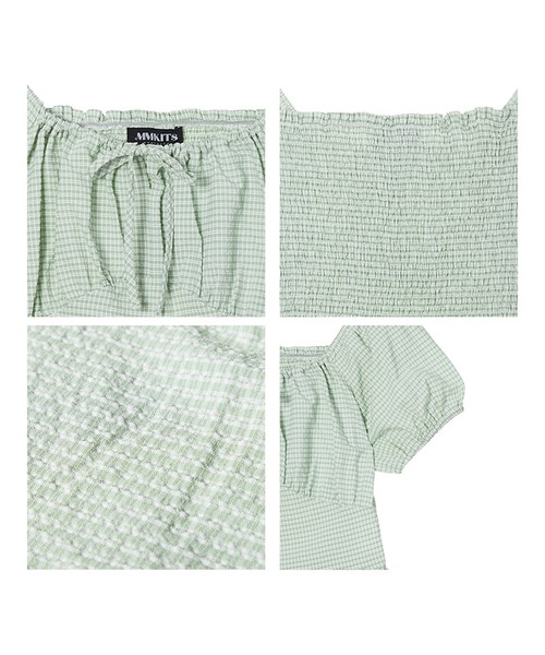 MOMC KITS（エムオーエムシーキッツ）の「『MOMC KITS/エムオーエムシーキッツ』KITS SMOCKING BL/スモッキング ブラウス（シャツ/ブラウス・レディース・ブルー/グリーン・FREE）」の16枚目の写真