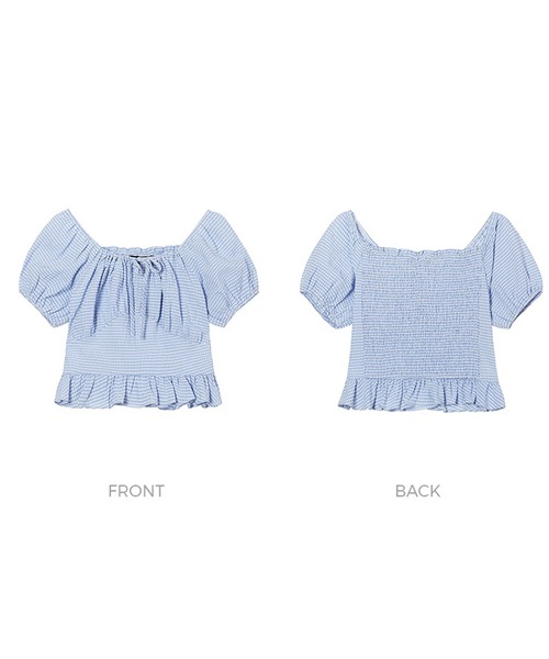 MOMC KITS（エムオーエムシーキッツ）の「『MOMC KITS/エムオーエムシーキッツ』KITS SMOCKING BL/スモッキング ブラウス（シャツ/ブラウス・レディース・ブルー/グリーン・FREE）」の17枚目の写真