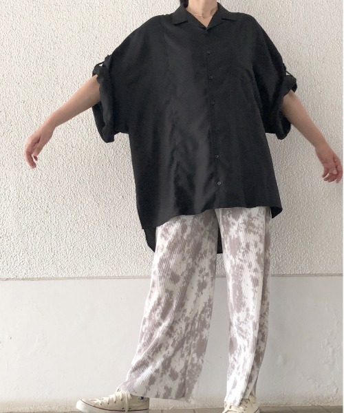 WORLD WIDE LOVE!(ワールドワイドラブ)の「スーパーBIGシャツ(シャツ/ブラウス・レディース・ミント/ブラック/オフホワイト・1)」の3枚目の写真