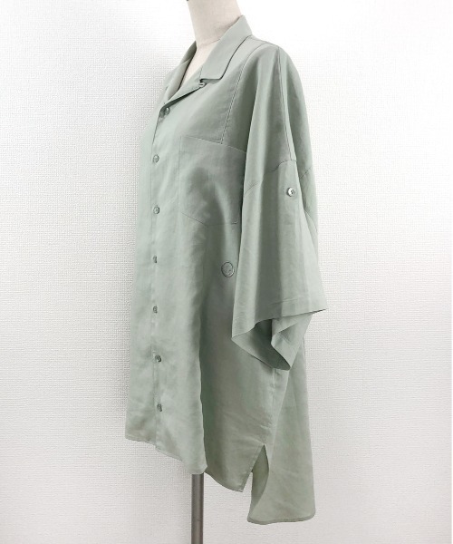 WORLD WIDE LOVE!(ワールドワイドラブ)の「スーパーBIGシャツ(シャツ/ブラウス・レディース・ミント/ブラック/オフホワイト・1)」の17枚目の写真