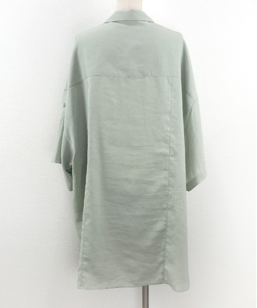 WORLD WIDE LOVE!(ワールドワイドラブ)の「スーパーBIGシャツ(シャツ/ブラウス・レディース・ミント/ブラック/オフホワイト・1)」の5枚目の写真