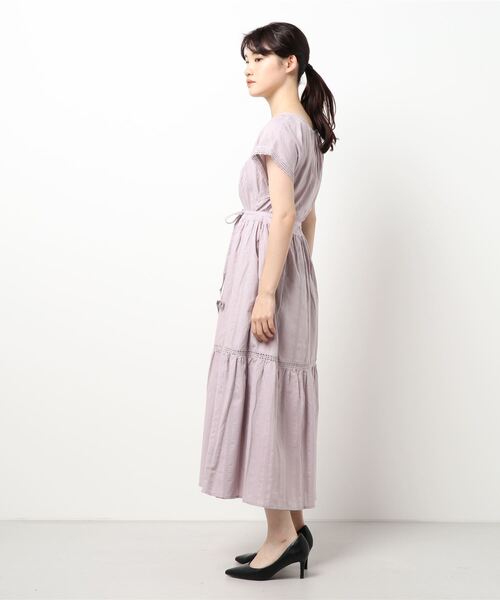 Cheek(チーク)の「レース切替カフタンワンピース(ワンピース・レディース・ブラック/オフホワイト/ピンク・FREE)」の5枚目の写真