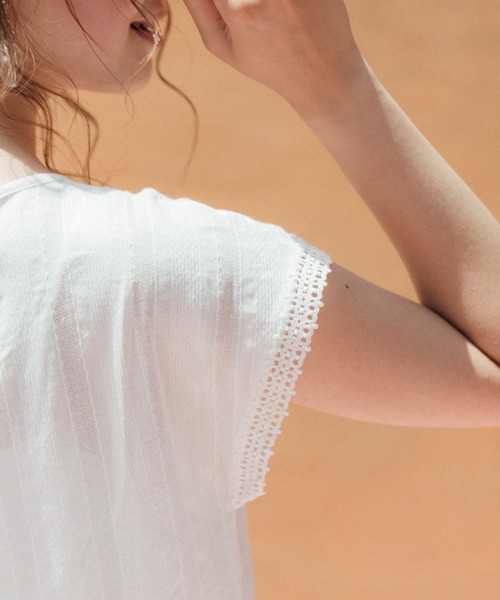 Cheek(チーク)の「レース切替カフタンワンピース(ワンピース・レディース・ブラック/オフホワイト/ピンク・FREE)」の12枚目の写真