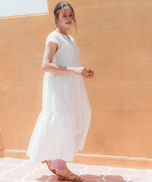 Cheek(チーク)の「レース切替カフタンワンピース(ワンピース・レディース・ブラック/オフホワイト/ピンク・FREE)」の15枚目の写真