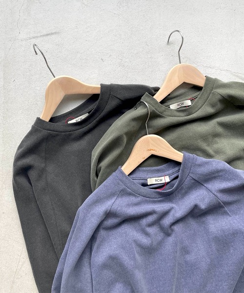 CANAL JEAN（キャナルジーン）の「RED CHOP WORKS(レッドチョップワークス) ピグメントラグランロングTシャツ（Tシャツ/カットソー・レディース・チャコールグレー/ネイビー/カーキ・38）」の4枚目の写真