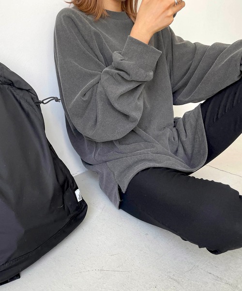 CANAL JEAN（キャナルジーン）の「RED CHOP WORKS(レッドチョップワークス) ピグメントラグランロングTシャツ（Tシャツ/カットソー・レディース・チャコールグレー/ネイビー/カーキ・38）」の8枚目の写真