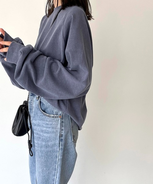 CANAL JEAN（キャナルジーン）の「RED CHOP WORKS(レッドチョップワークス) ピグメントラグランロングTシャツ（Tシャツ/カットソー・レディース・チャコールグレー/ネイビー/カーキ・38）」の12枚目の写真