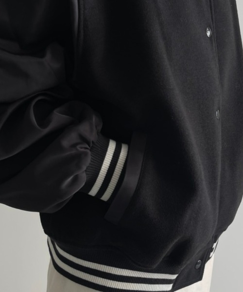 NEUNA（ヌナ）の「スタジャン/異素材切替え/カレッジ（スタジャン・レディース・ブラック/グリーン/ネイビー・FREE）」の10枚目の写真