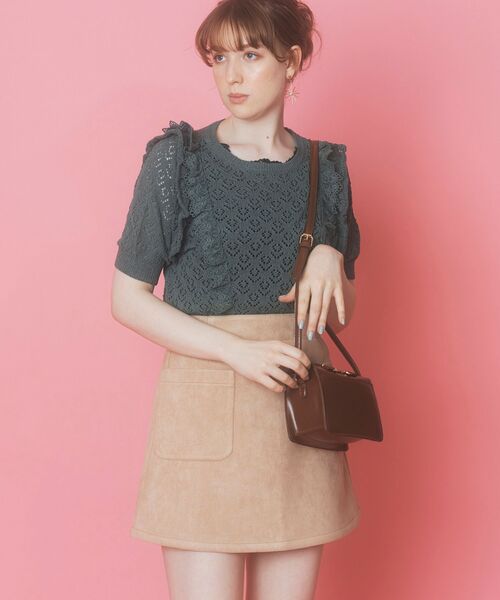 MAJESTIC LEGON（マジェスティックレゴン）の「アソートスリムミニスカート（スカート・レディース・ベージュ/ブラウン/ブラウン系その他2・MEDIUM）」の4枚目の写真