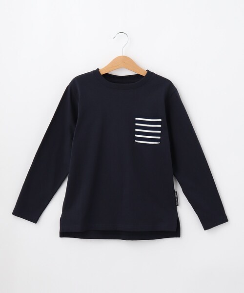 BASECONTROL(ベースコントロール)の「◆KIDS 定番空紡糸天竺 長袖ポケットデザインTシャツ(Tシャツ/カットソー・キッズ・ネイビー/アイボリー/グレー系その他/グレー系その他2/ブラック系/アイボリー系・11/12/13/14)」の6枚目の写真