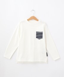 ◆KIDS 定番空紡糸天竺 長袖ポケットデザインTシャツ