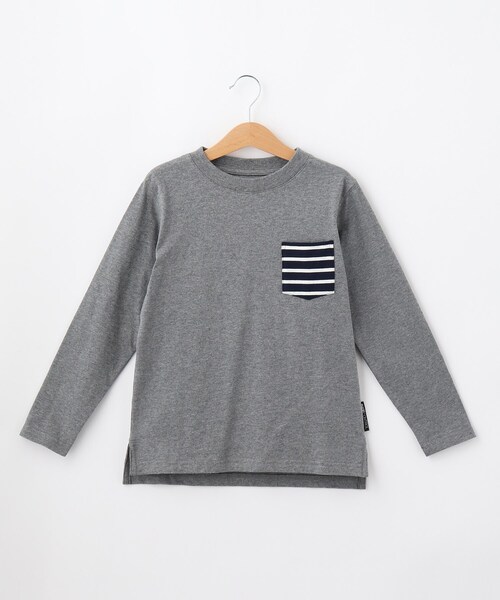 BASECONTROL(ベースコントロール)の「◆KIDS 定番空紡糸天竺 長袖ポケットデザインTシャツ(Tシャツ/カットソー・キッズ・ネイビー/アイボリー/グレー系その他/グレー系その他2/ブラック系/アイボリー系・11/12/13/14)」の9枚目の写真